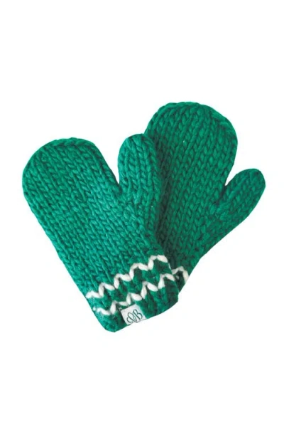 Bits & Bows Kids'  Knit Mittens In Green