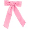 Bits & Bows Long-tailed Velvet Hair Bow Barrette In Pink