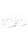 Bits & Bows Mama & Mini Bow Baseball Hat Set In White