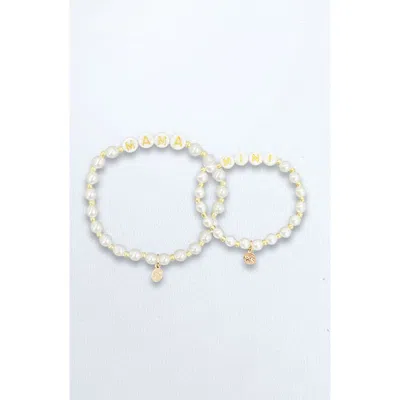 Bits & Bows Kids'  Mama & Mini Bracelet Gift Set In White
