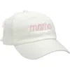 Bits & Bows Mama Twill Bow Baseball Hat In White