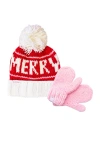 Bits & Bows Merry Knit Hat/mittens Bundle In Red