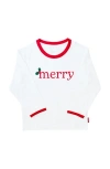 Bits & Bows Merry Long Sleeve T-shirt In White