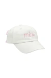Bits & Bows Mini Twill Bow Baseball Hat In White