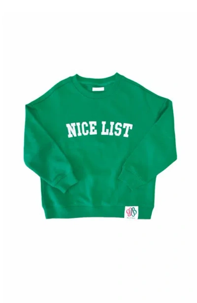 Bits & Bows Kids'  Nice List Sweatshirt In Green