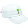 Bits & Bows Palm Tree Twill Bow Baseball Hat In White
