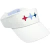 Bits & Bows Patriotic Stars Twill Visor In White