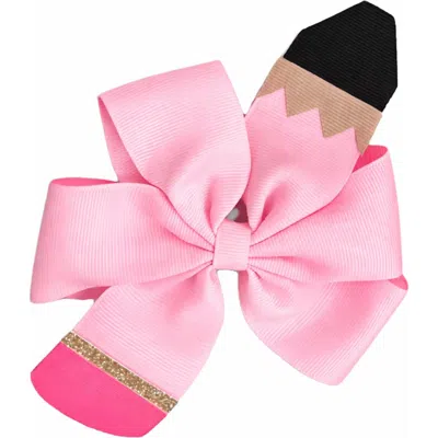 Bits & Bows Kids'  Pencil Back-to-school Hair Bow In Pink