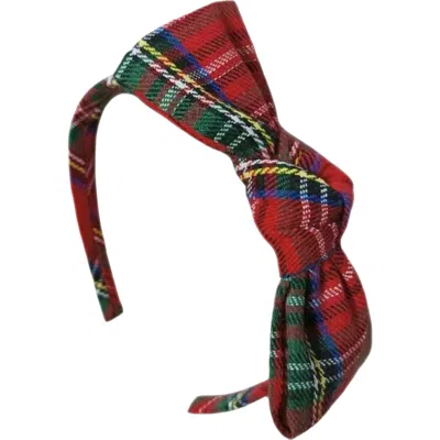 Bits & Bows Kids'  Plaid Girls' Bow Headband In Red