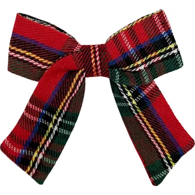 Bits & Bows Kids'  Plaid Hair Bow Barrette In Red