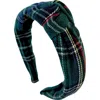 Bits & Bows Kids'  Plaid Knot Headband In Green