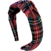 Bits & Bows Plaid Knot Headband In Red