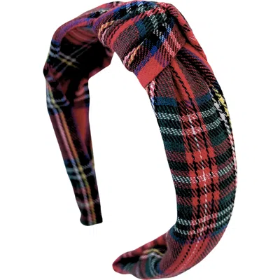 Bits & Bows Kids'  Plaid Knot Headband In Red