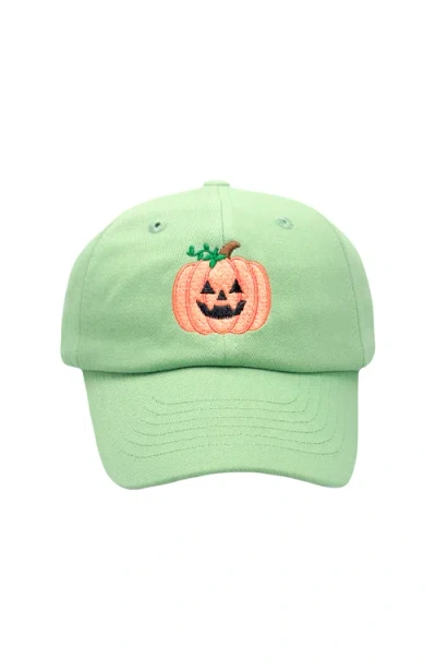 Bits & Bows Kids'  Pumpkin Halloween Twill Baseball Hat In Green