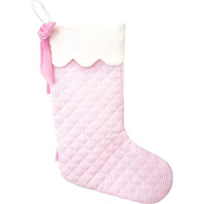 Bits & Bows Quilted Christmas Stocking In Pink