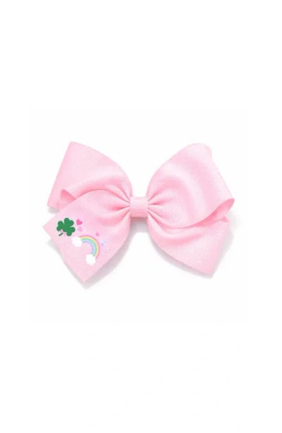 Bits & Bows Kids' Girls' Shamrock Hair Bow In Pink