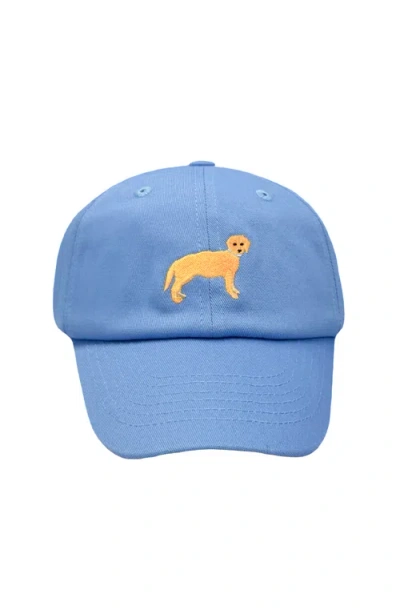 Bits & Bows Babies'  Retriever Dog Twill Baseball Hat In Blue