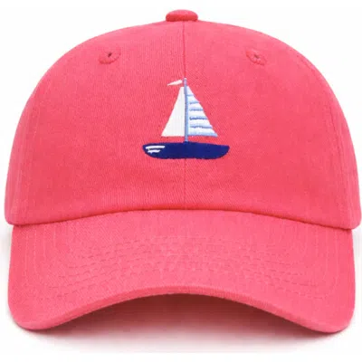 Bits & Bows Babies'  Sailboat Baseball Hat In Pink