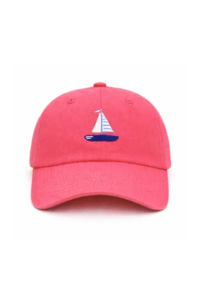 Bits & Bows Kids'  Sailboat Baseball Hat In Pink