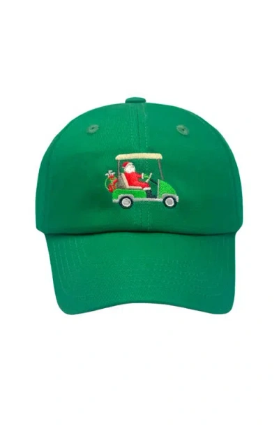 Bits & Bows Kids'  Santa Golf Cart Baseball Hat In Green