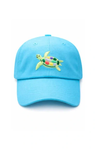Bits & Bows Kids'  Sea Turtle Baseball Hat In Blue