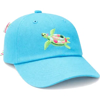 Bits & Bows Kids'  Sea Turtle Bow Baseball Hat In Blue