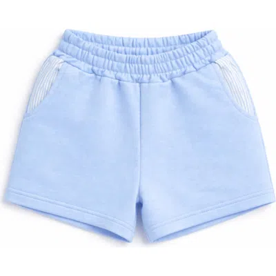 Bits & Bows Kids'  Seersucker Pocket Shorts In Blue