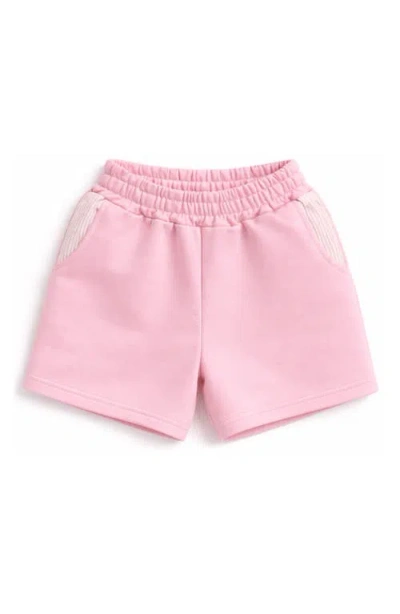 Bits & Bows Kids'  Seersucker Pocket Shorts In Pink
