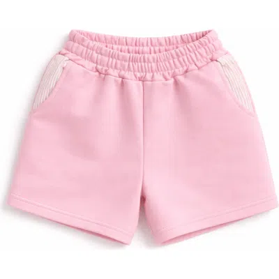 Bits & Bows Babies'  Seersucker Pocket Shorts In Pink