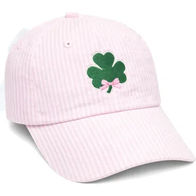 Bits & Bows Babies'  Shamrock Bow Baseball Hat In Pink