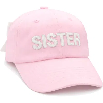 Bits & Bows Kids'  Sister Bow Baseball Hat In Pink