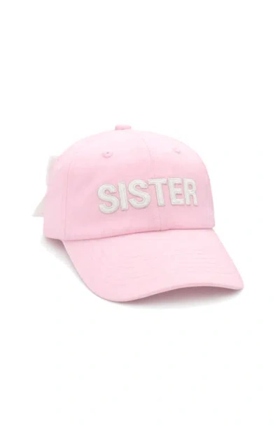 Bits & Bows Babies'  Sister Bow Baseball Hat In Pink