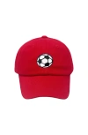 Bits & Bows Soccer Ball Twill Baseball Hat In Red