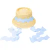 Bits & Bows Kids'  Straw Scalloped Ribbon Harbor Hat In Blue