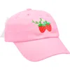 Bits & Bows Strawberry Fields Twill Bow Baseball Hat In Pink