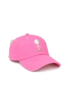 Bits & Bows Tee Time Bow Baseball Hat In Pink