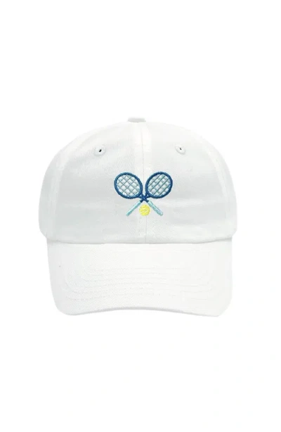 Bits & Bows Kids'  Tennis Rackets Twill Baseball Hat In White