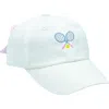 Bits & Bows Tennis Rackets Twill Bow Baseball Hat In White