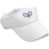 Bits & Bows Tennis Rackets Twill Velco Visor In White