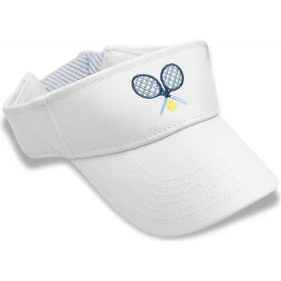 Bits & Bows Kids'  Tennis Rackets Twill Velco Visor In White