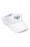 Bits & Bows Tennis Rackets Visor In White