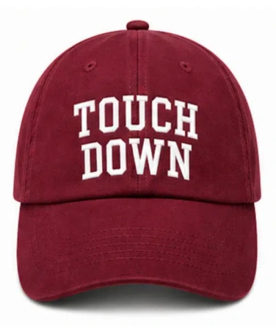 Bits & Bows Kids'  Touch Down Baseball Hat In Burgundy