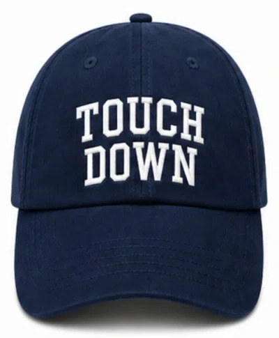 Bits & Bows Touch Down Bow Baseball Hat In Navy