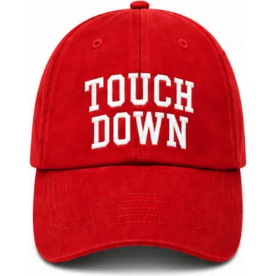 Bits & Bows Babies'  Touch Down Bow Baseball Hat In Red
