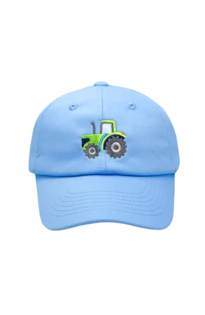 Bits & Bows Kids'  Tractor Twill Baseball Hat In Blue