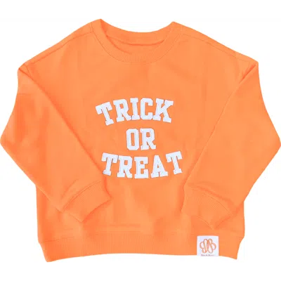 Bits & Bows Kids'  Trick-or-treat Halloween Sweatshirt In Orange