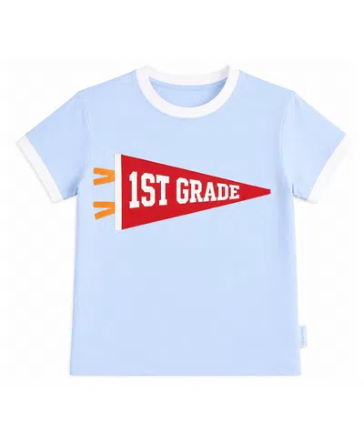 Bits & Bows Unisex 1st Grade Crewneck Tee - Little Kid, Big Kid In Blue