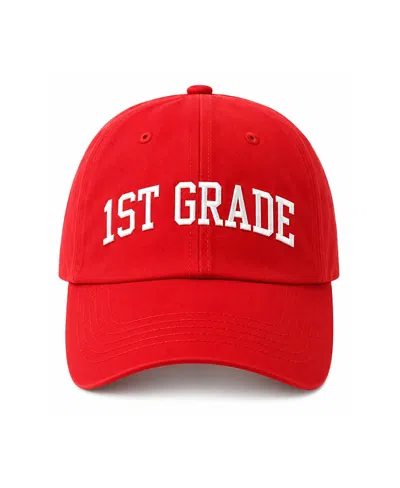 Bits & Bows Kids' Unisex Back-to-school 1st Grade Baseball Hat In Red