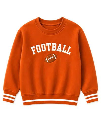 Bits & Bows Unisex Football Crewneck Sweatshirt - Baby, Little Kid, Big Kid In Brown