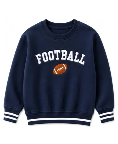 Bits & Bows Unisex Football Crewneck Sweatshirt - Baby, Little Kid, Big Kid In Black